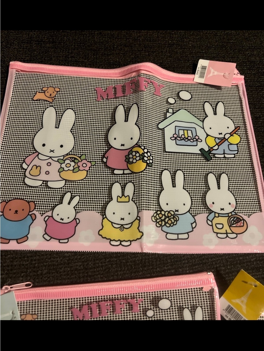 miffy Pink Mesh Kids Accessory Pouch with Character Print